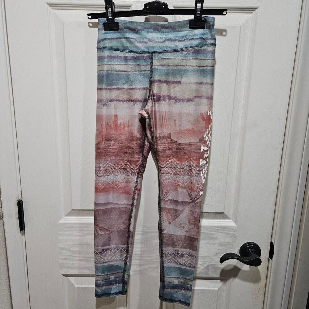 ⚡ 2 for $5 - Evolution and Creation Ombre Cropped Desert Yoga Pants